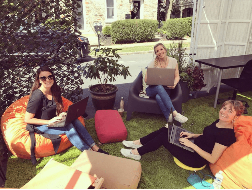 sagefrong team members working outside