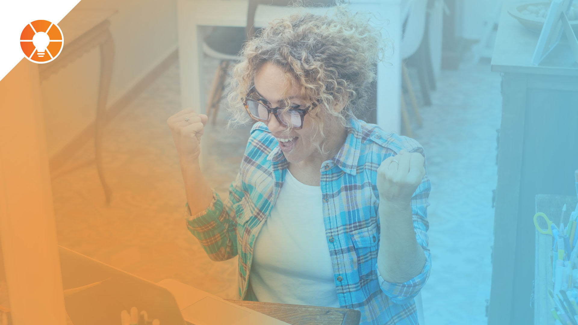 An entrepreneur excited about a new idea