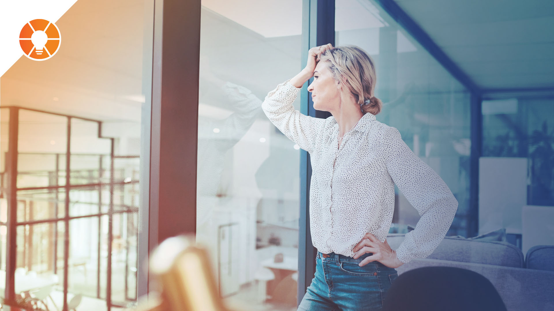 Business owner contemplating in their office