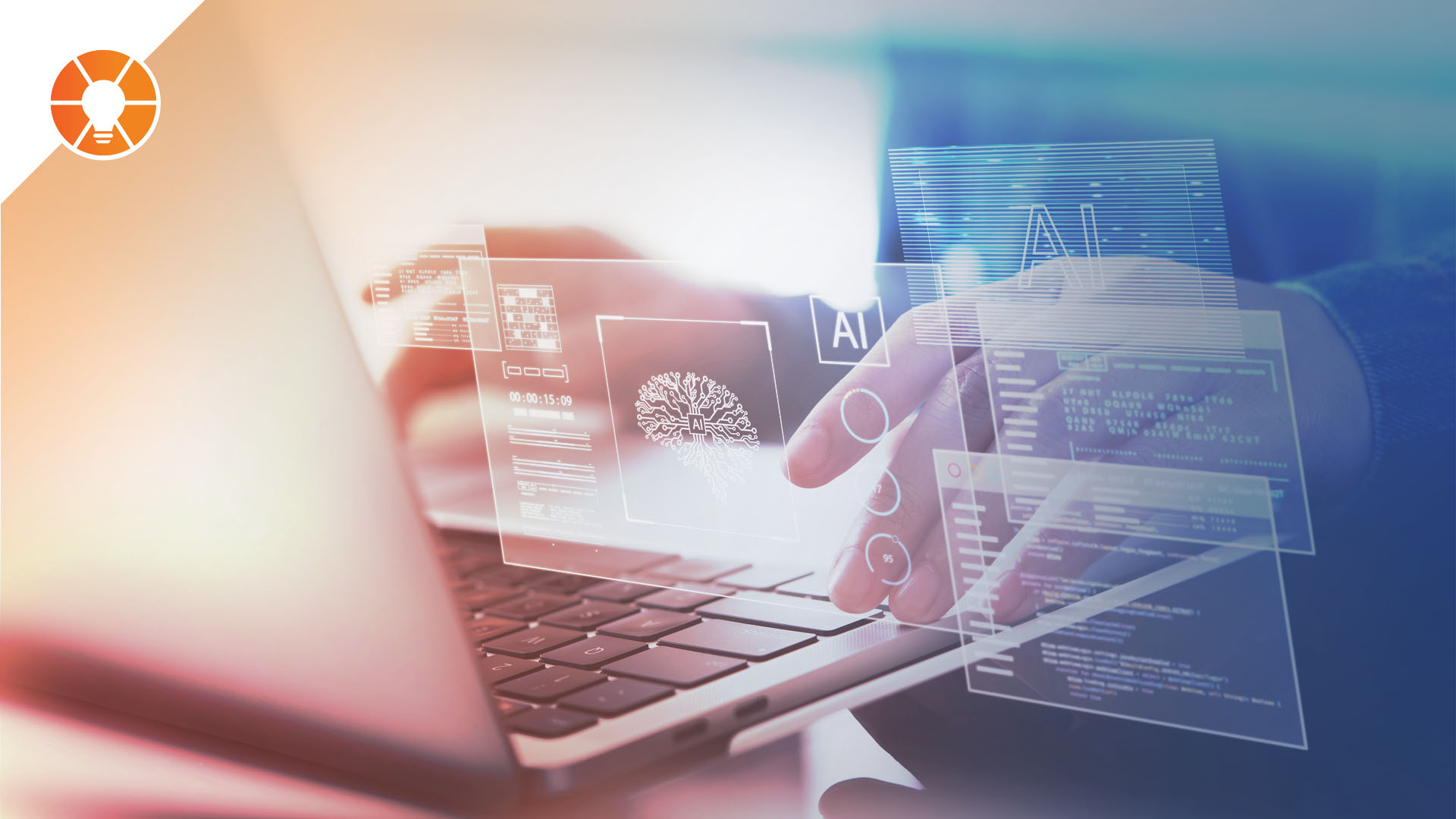 Person using AI on a laptop