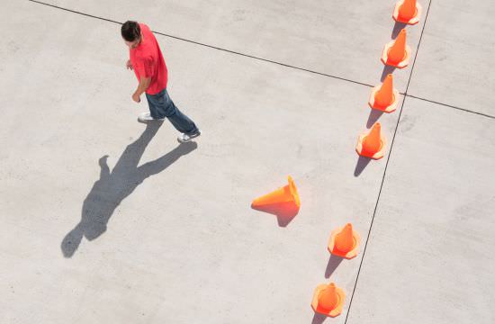 man walking into blockaded sidewalk | are your actions undermining your words?