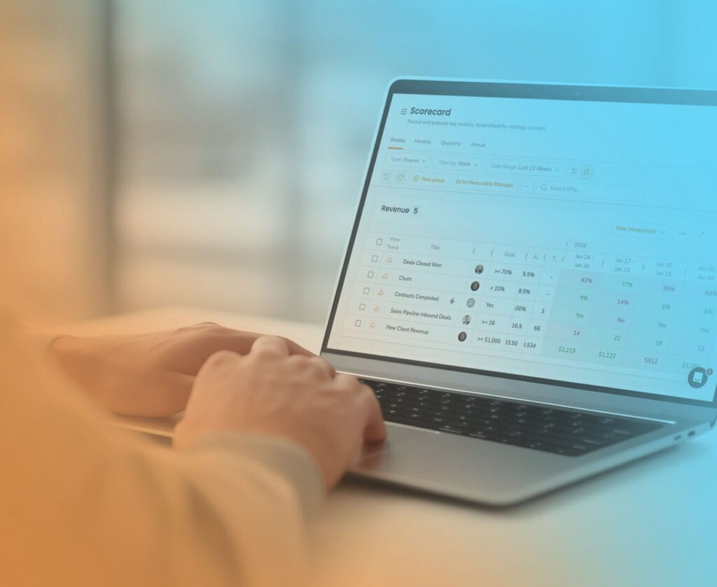 An entrepreneur view EOS scorecard metrics