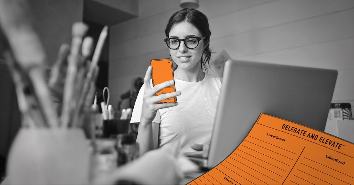 Woman looking at phone 