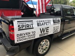 Core values on parade truck