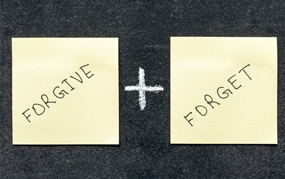 Forgive and Forget on sticky notes
