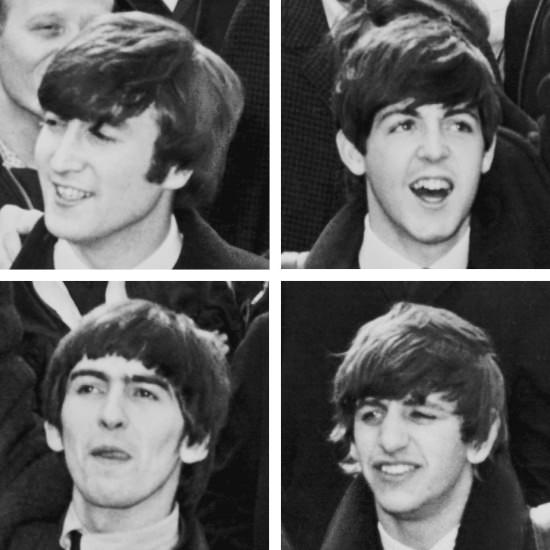 The Beatles in a crowd