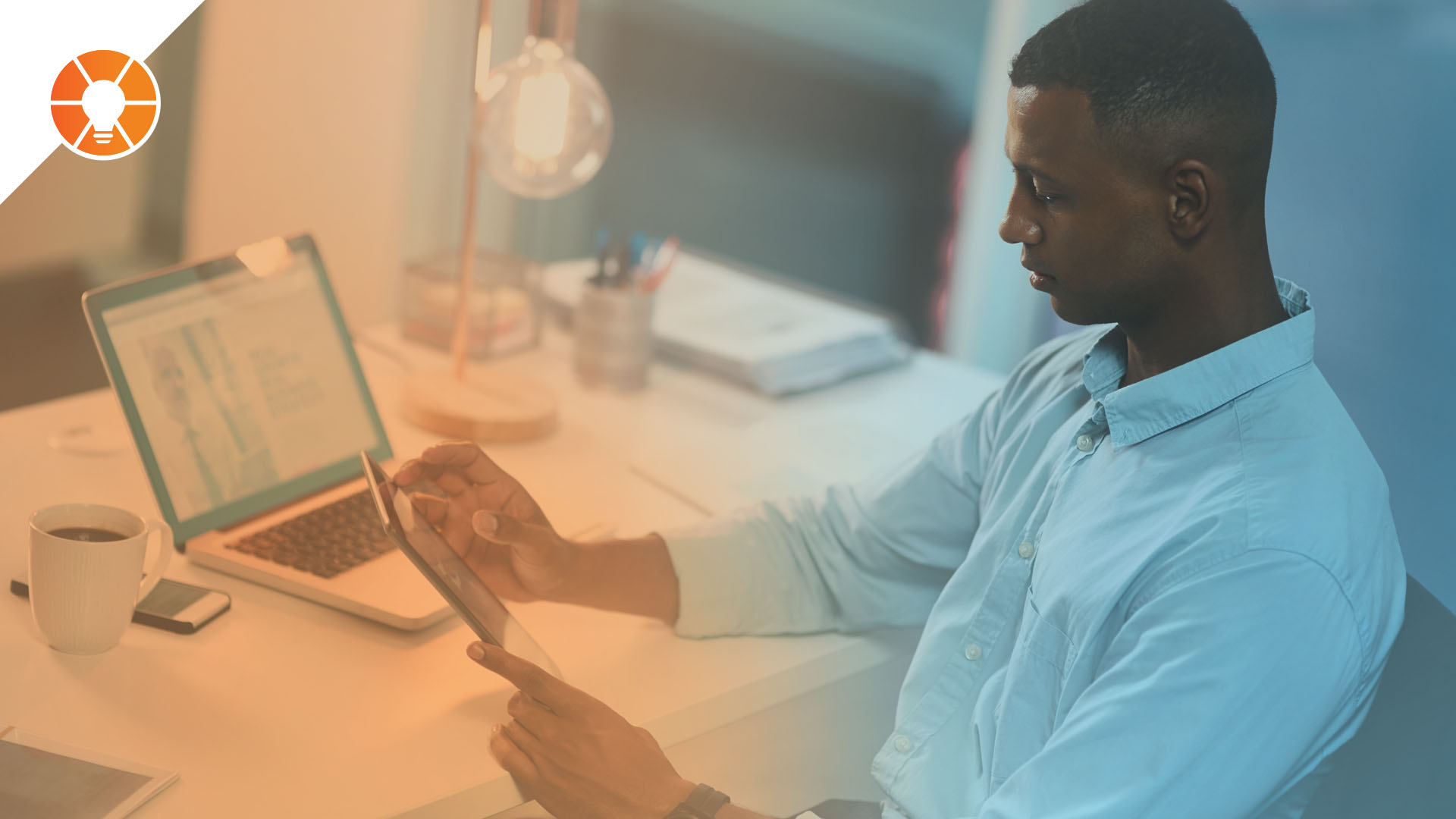 A business leader reviews data in the EOS Scorecard