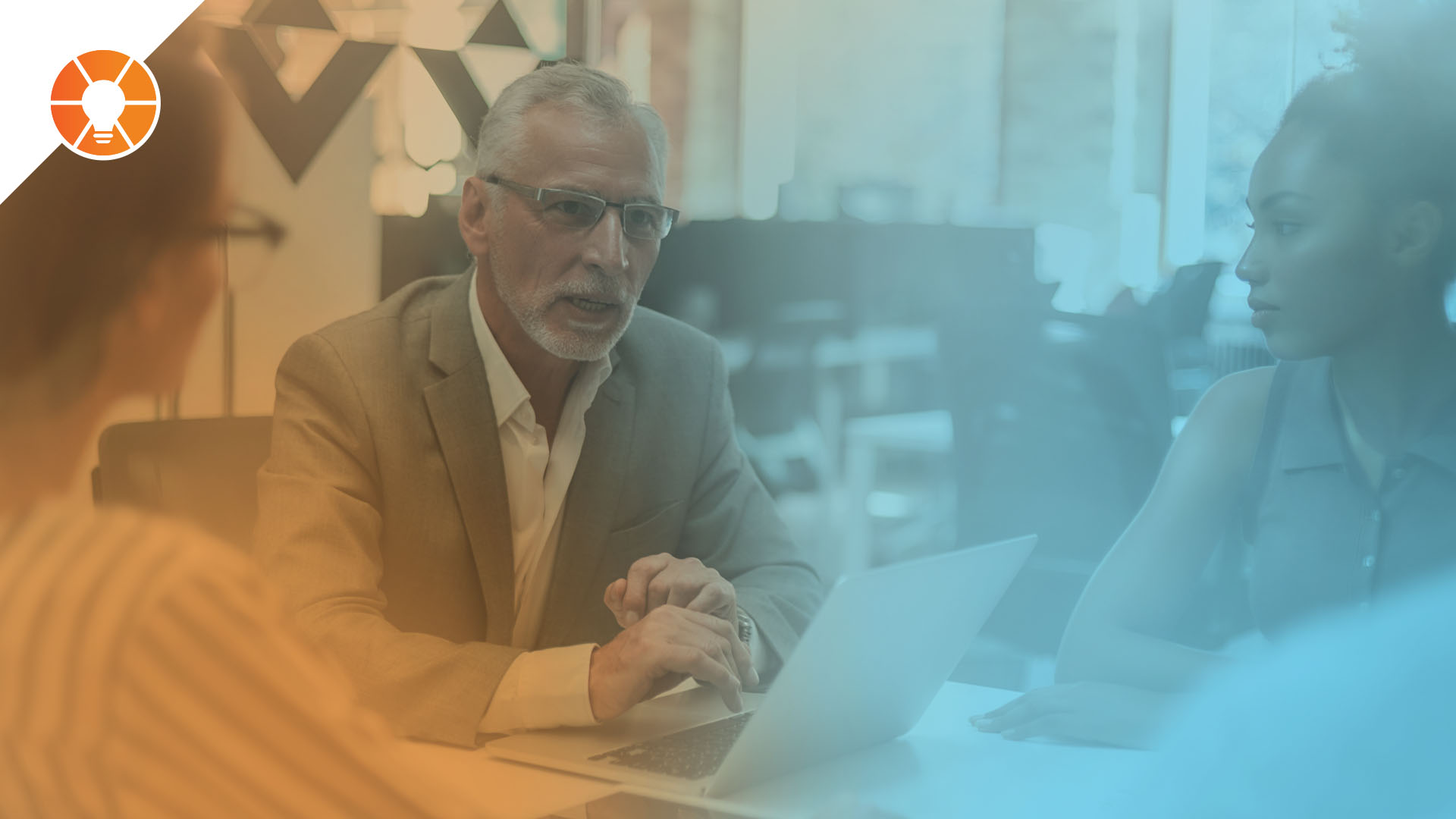 An entrepreneur leads a meeting